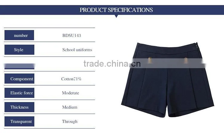 Navy blue shorts 2017 summer new British college student girls skirt custom