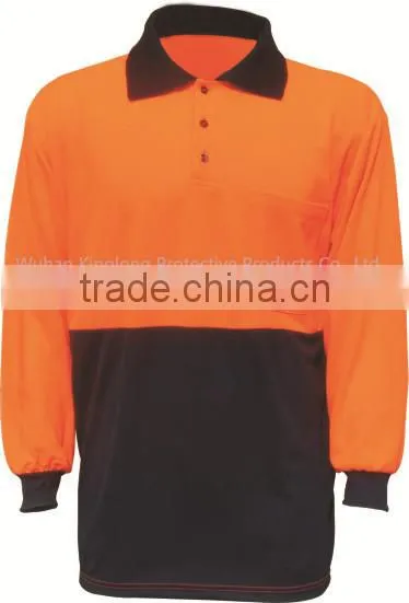 two tone two color work shirt long sleeve polo shirt