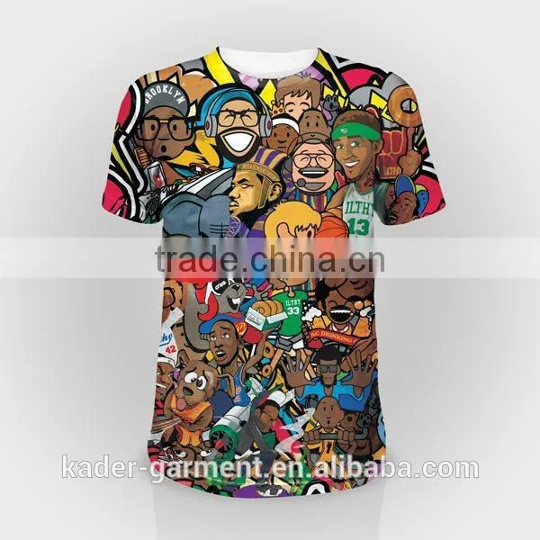 Custom wholesale mens blank polyester sublimation printing t shirt