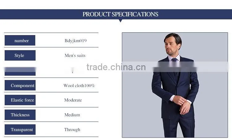Bospoke Slim Fit Blue Latest Design Coat Pant Men Suit