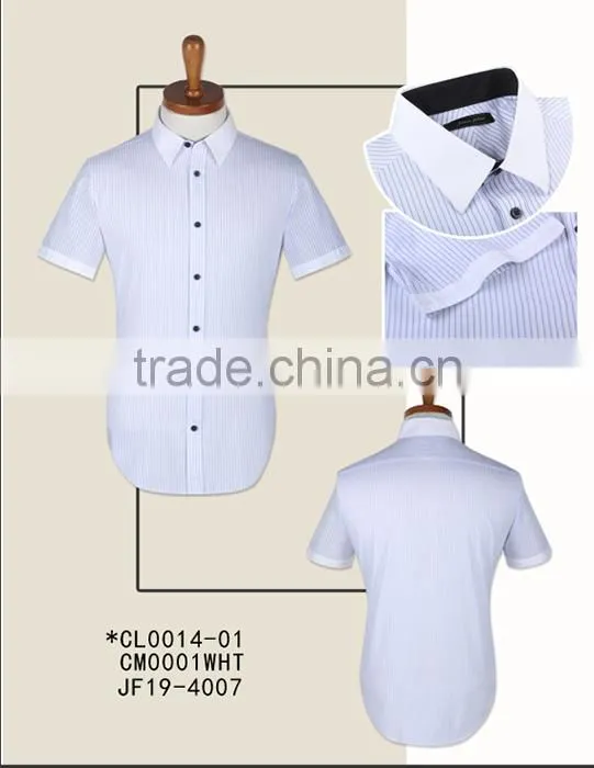 High Quality 100% Cotton new design men slim fit short sleeve dress shirt for summer