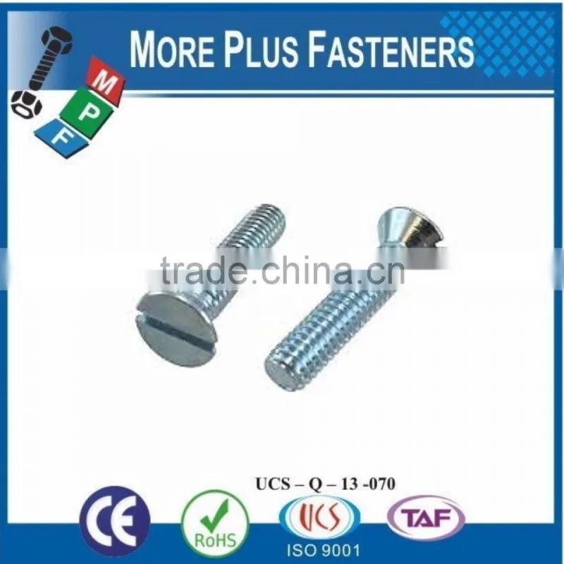 Made in Taiwan Slot Recessed Flat Countersunk Head Machine Screw
