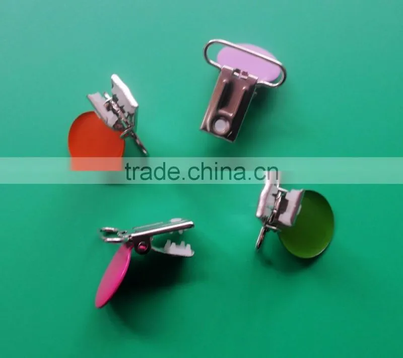 Round 1 Inch Enamel Suspender Passy Binky Pacifier Mitten Clip