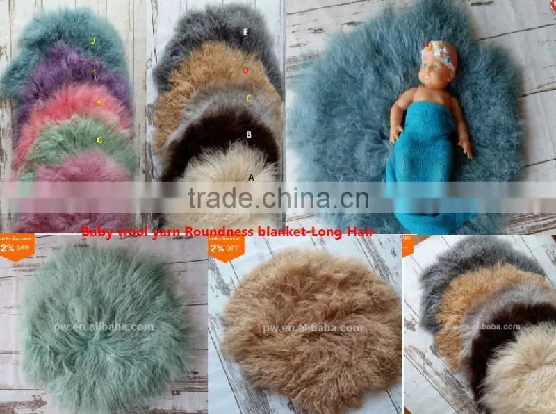 Newborn wool ruffle blanket Flokati baby fur round rug backdrop Newborn photography props Baby basket stuffer background