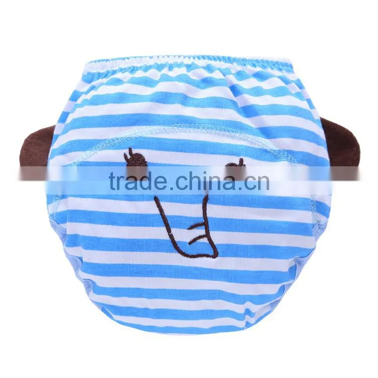 2017 new design animal pattern 3 layers waterproof 100%cotton baby diaper