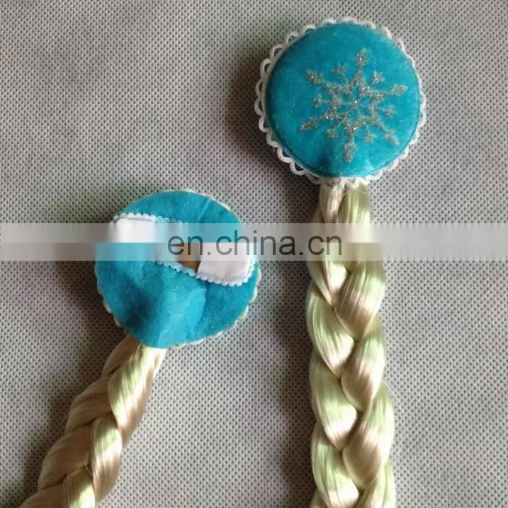 PWS-0451 Girls cosplay wigs braid Frozen elsa wigs braid