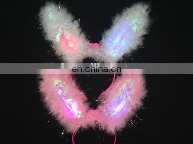 cheap party plastic LED flashing lighted Red Devil Horns Headband PH-0068