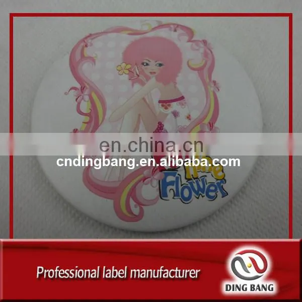 OEM Fashional Lady Makeup Use Custom Cartoon Kitty Printed Small Round Pocket Cosmetic Tin Mirror