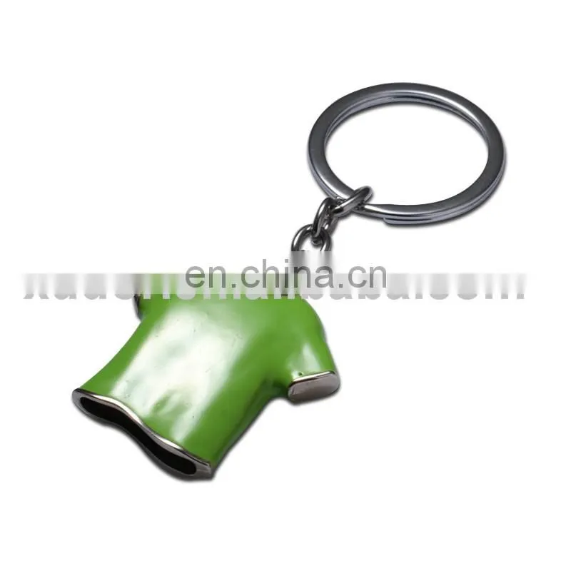 green metal tshirt keychain ,sportswear keychain for football club