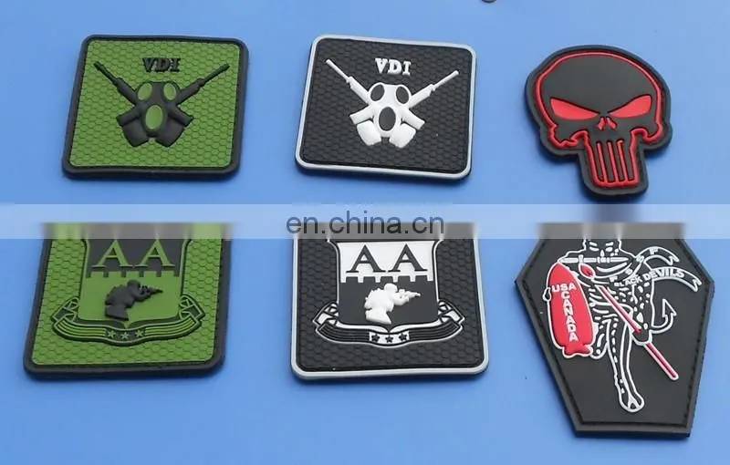 customized soft pvc patch embossed company brand garment pvc patches