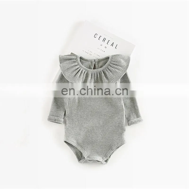Infants & Toddler Clothes Rib Cotton Ruffle Princess Baby Girls Romper