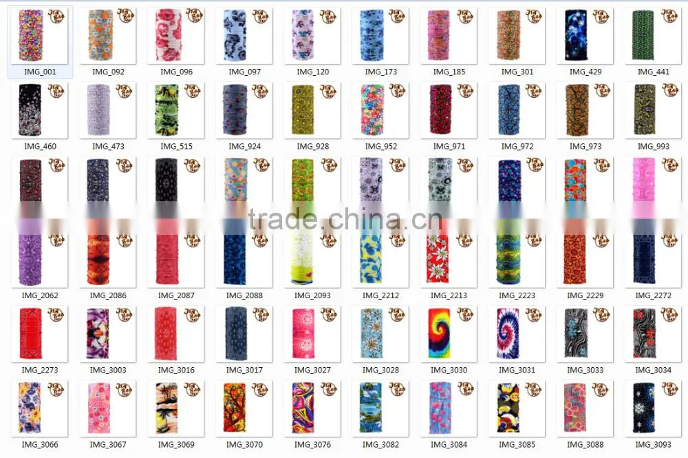 Wholesale thousands of designs seamless tube bandana headwear