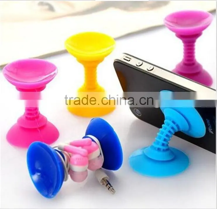 Attractive 180 Degree Rotating Dual Head Silicone Holder Function Sucker Cable Winder