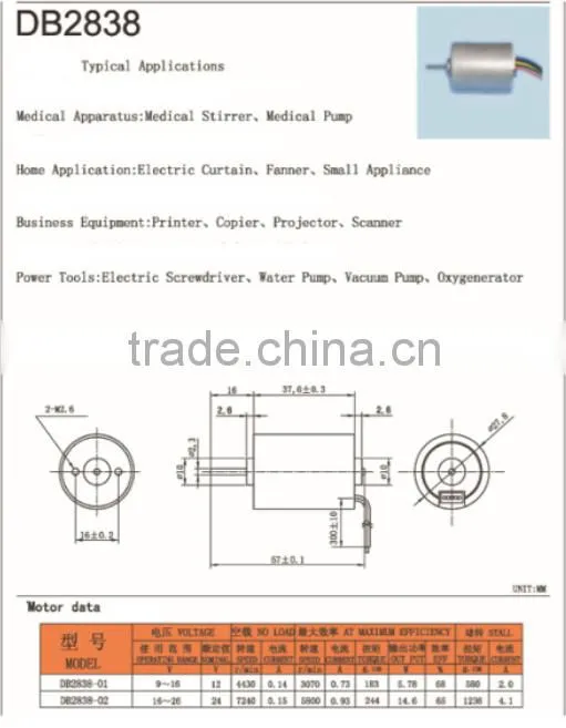 12v 24v small dc brushless gear motor with timing function and positive in version