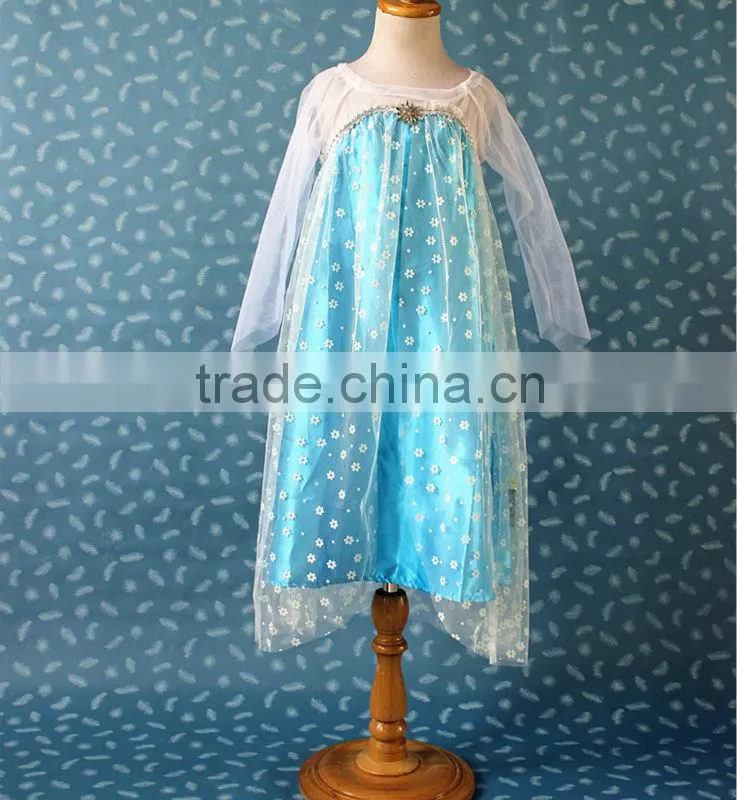 Fashion Frozen Princess Elsa Dress baby girl dress Movie frozen elsa party dress 10pcs/lot