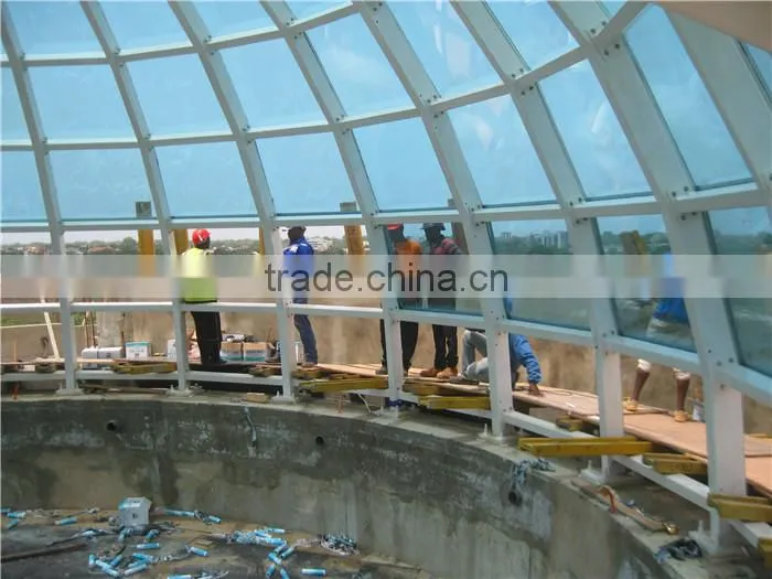 High standard space frame dome steel building with glass roof