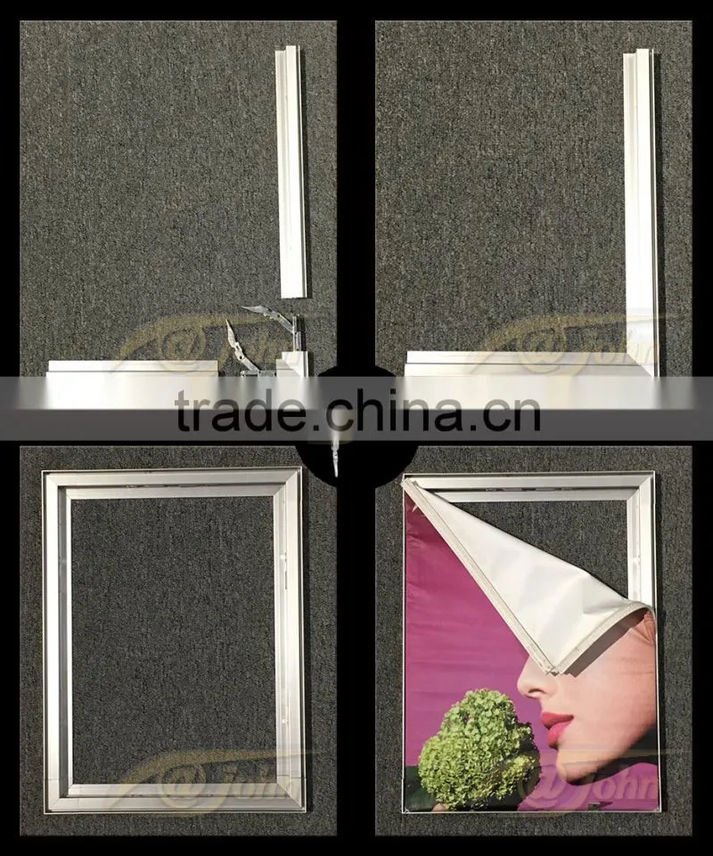Aluminium material double sided frameless advertising