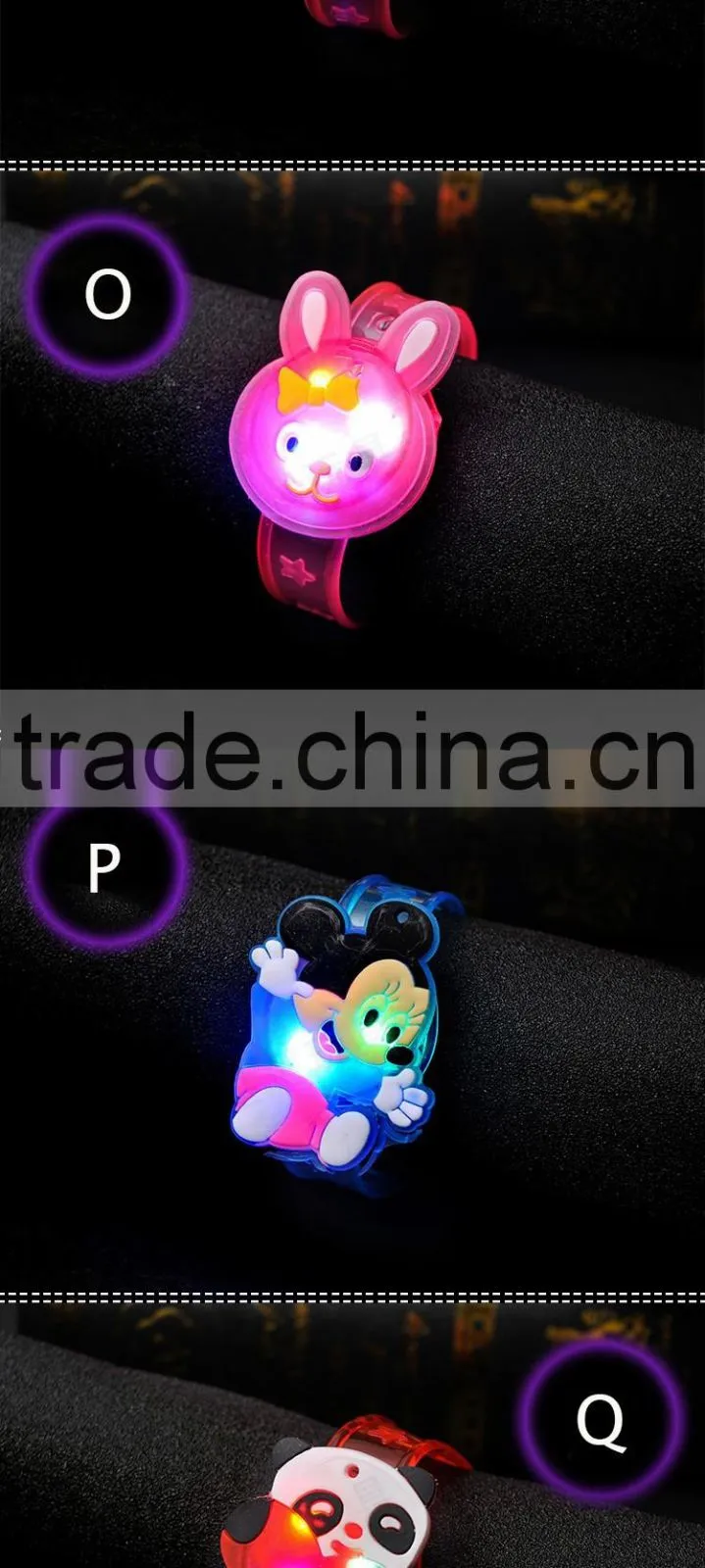 Hot Sell kids Gifts Cartoon Design Printing Flashes Custom LED Bracelet