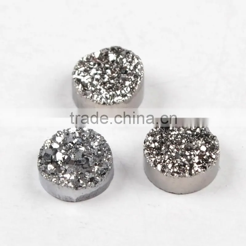 Cheap 10mm Round Purple Mauve Druzy Stones Cabochon Flat Back From Manufacture