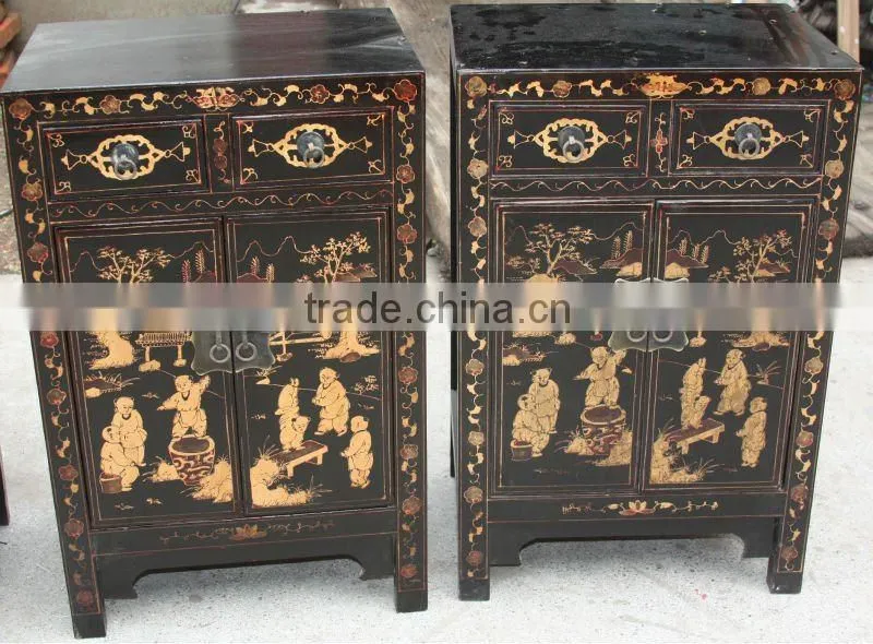 Chinese wooden small bedside table