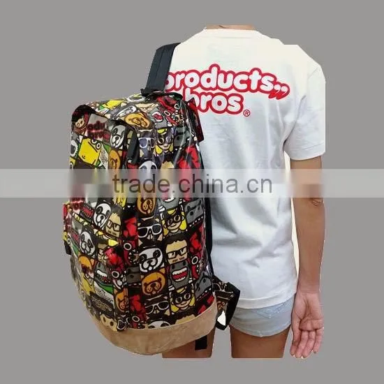 2016 New Arrival Products Bros Family Pattern PVC Waterproof School Backpack