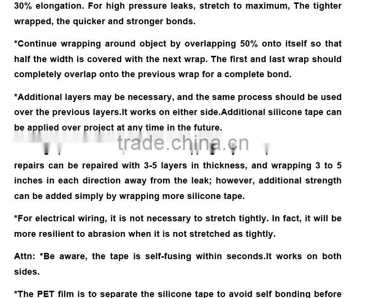 Isermal self fusing silicone rubber tape,self amalgamating tape for Low-voltage