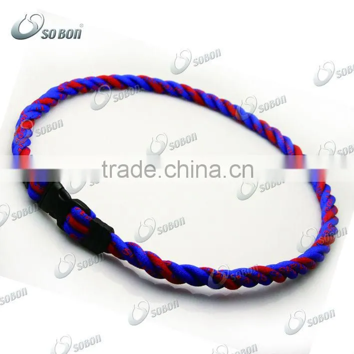 cheap braided fiber rope titanium sports necklace