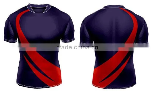 Quality cheap rugby jersey design red color and green