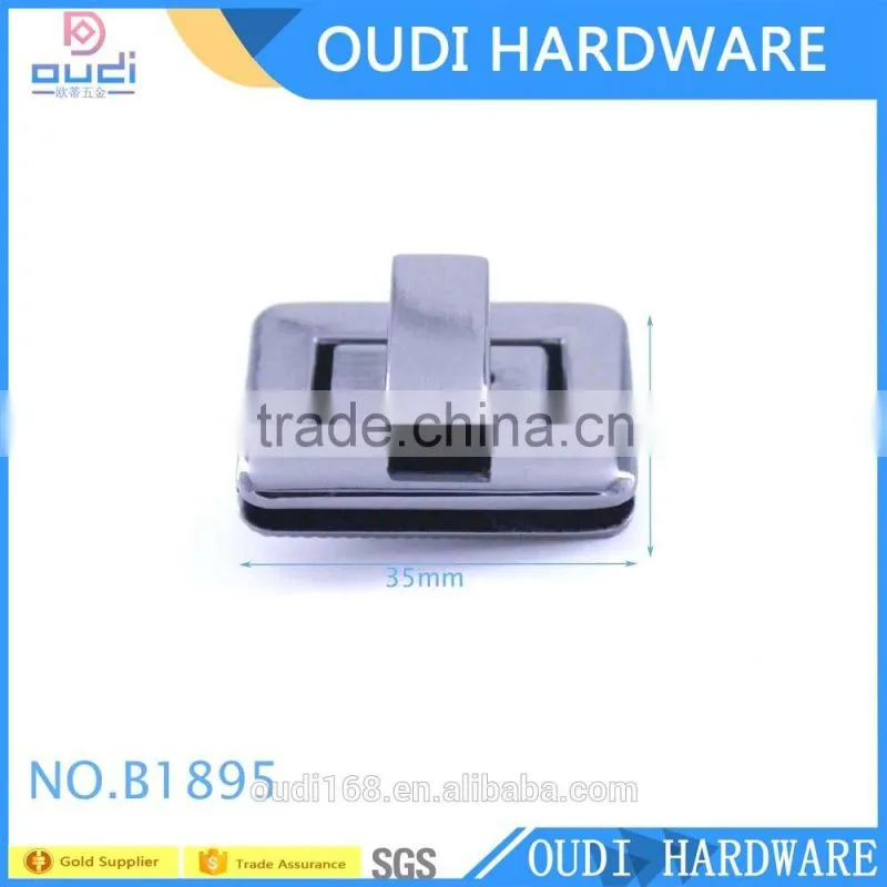High quality metal decorate handbag accessories metal bag turn lock