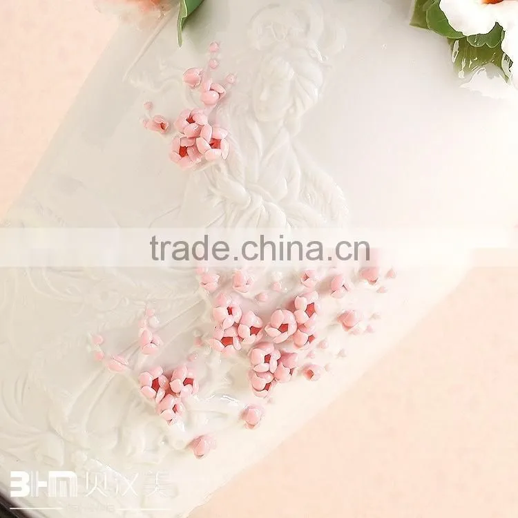 hand paint flower quality bedroom table lamp for home deco