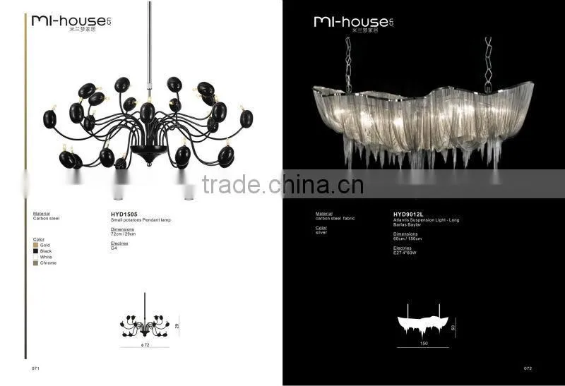 2014 newest approch 6 light G9 20W white wrought iron chandeliers lamp