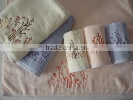 100% cotton luxury decorative border cotton bath towel