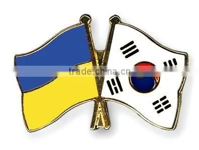Factory Directly Cheap Price Custom cross Flag Shape Metal Pin Badge with Your Own Design