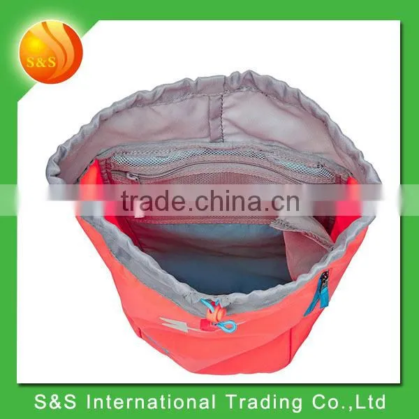 New style good quality large capacity fashion nylon drawstring backpack