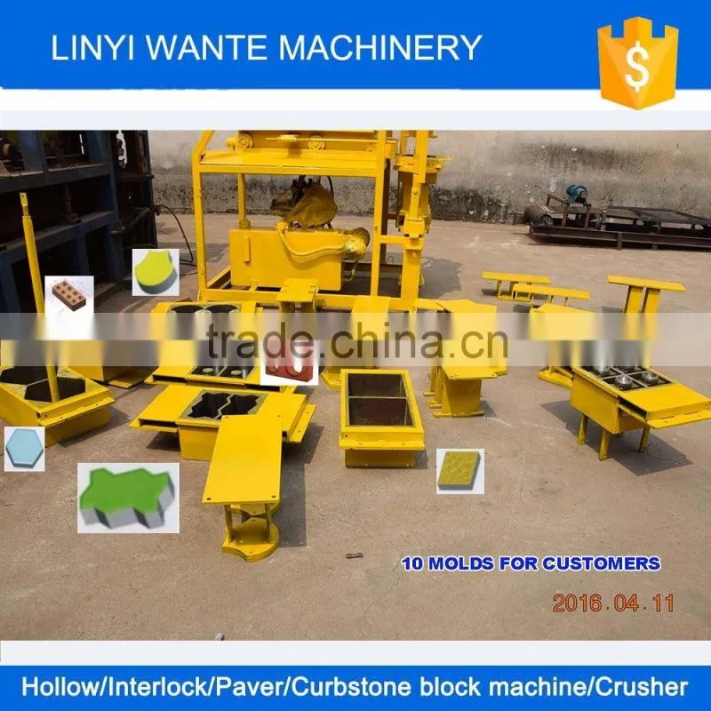 Hot sale WT2-10 soil clay interlocking brick block making machine in Pakistan