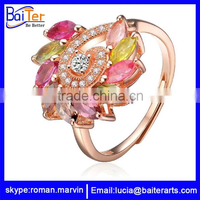 Wholesale titanium men's stone ring fashion ring with big stone