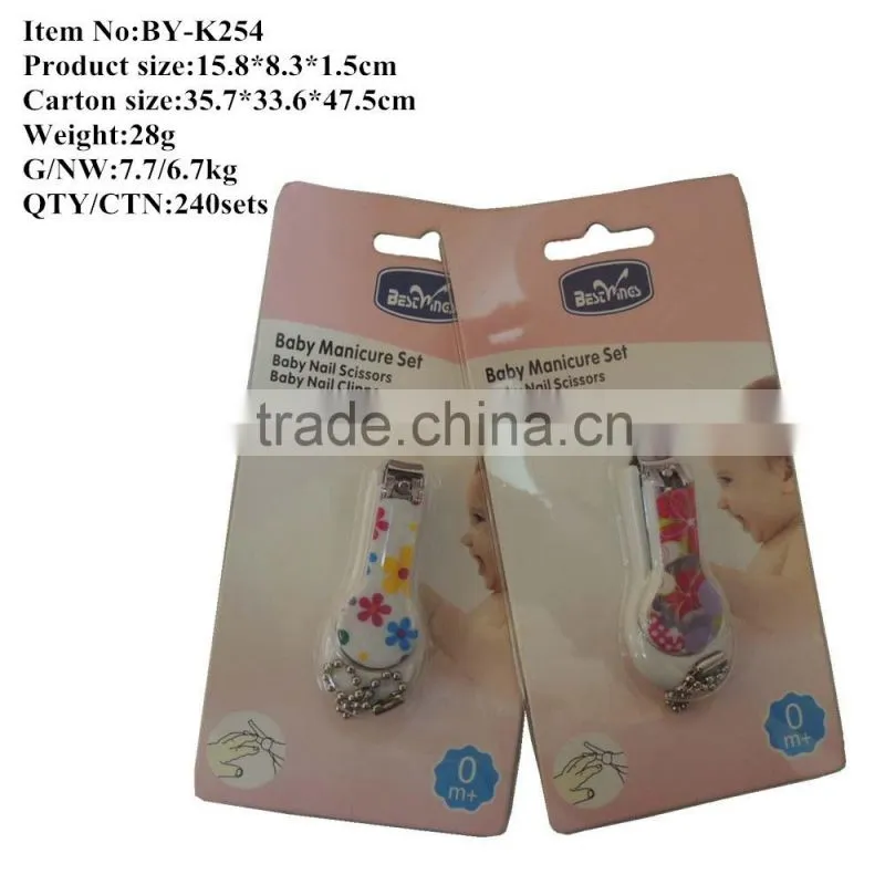 Baby Nail Clipper Coating Manicure Set in the folded double blister Card