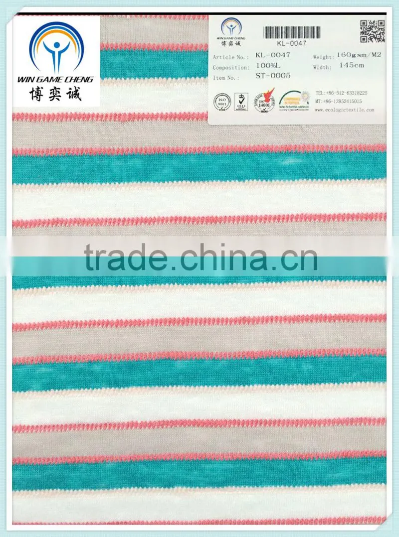 stripe pure linen fabric