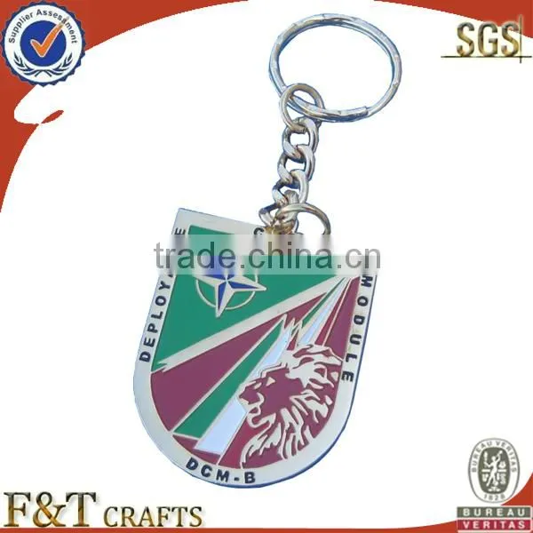 fashion metal leather die cut coach keychain