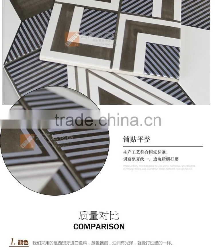 20x20cm porcelain rustic bathroom tile design metal glazed decorative kitchen wall floor tile