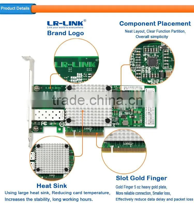 LR-LINK PCIe x8 Dual SFP+ Port 10G Network Card Compatible With Intel X520