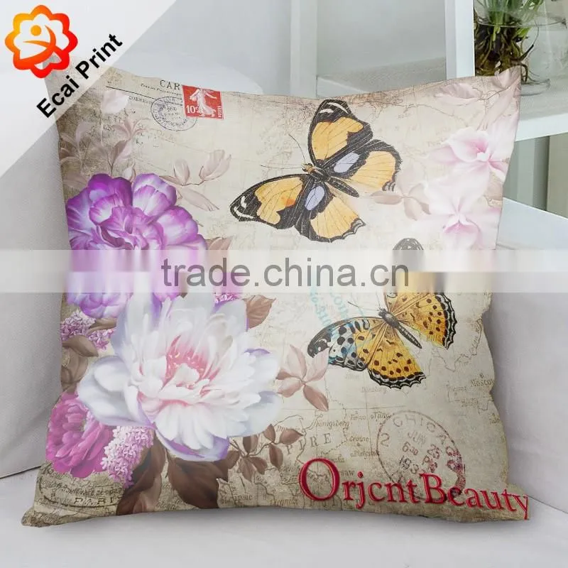 invisible zipper polyester factory price heat transfer Cushion for promotion