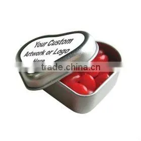 heart shaped tin can box for candy