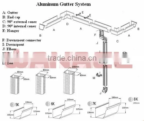 Hot sale aluminum rain water gutter