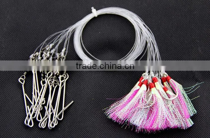 The NewJapan fishing hooks 25pcs/1 bag Longline Traces flasher hook 50cm fishhook lure hook for fishing