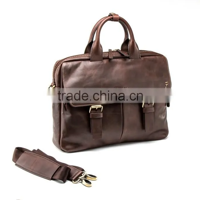 Professional Factory Supply Elegant nice looking fashion leather mans brown laptop bag