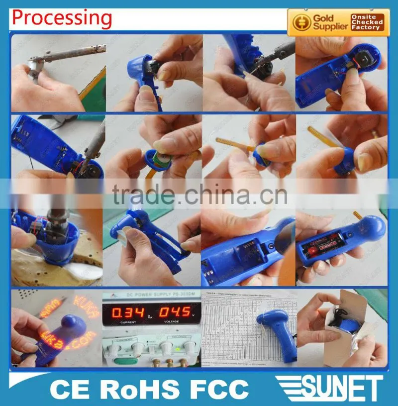 Promotional portable LED lighting flashing message fan