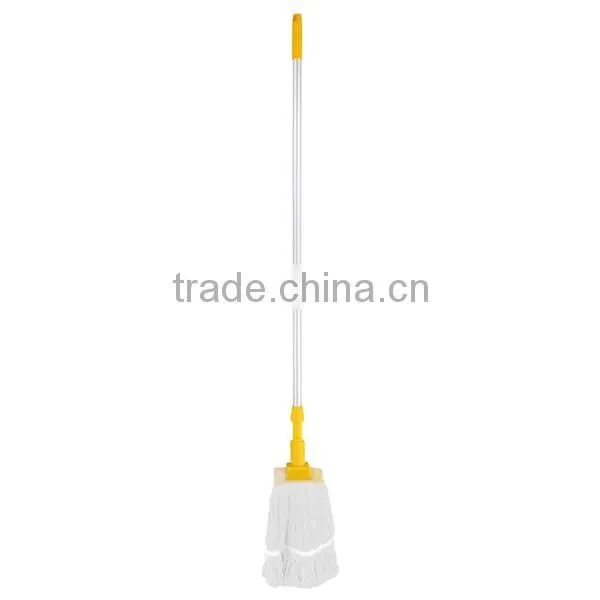 Looped ends cotton floor cleaning mop 2 sizes clip satiless steel handle