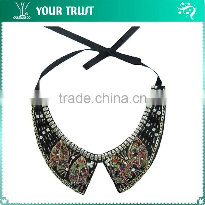 Gray V Bead, Rhinestone Tassel wholesale Neckline Rhinestone