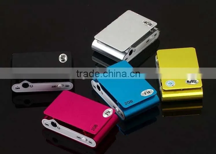 China Factory Cheap 1.1inch TFT Screen Metal Clip FM Mp3 Player With Mirco SD Card Slots